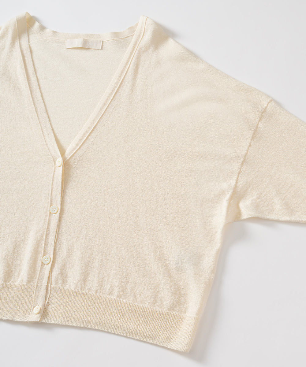 ペーパーコットン Vネックカーディガン