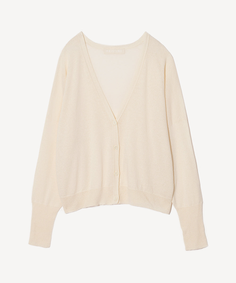 ペーパーコットン Vネックカーディガン