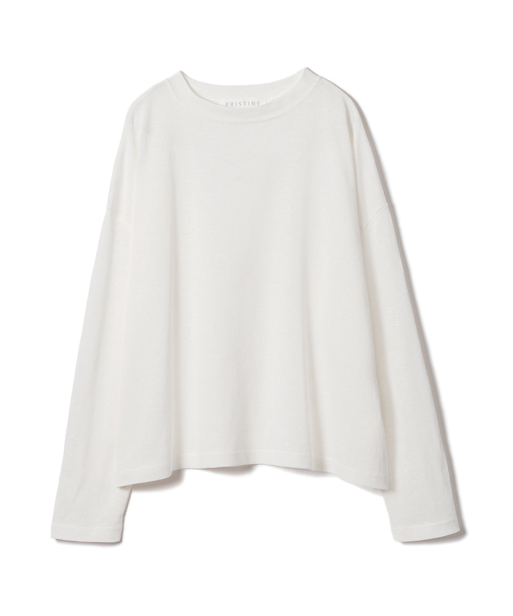 2300円 オーガニックコットンやナチュラルリネンを使ってます✩*॰ コットンリネンプレーティング天竺ワイドプルオーバー / オーガニック