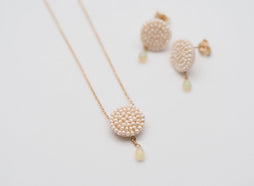 【LA COET】ラウンドドロップ ピアス(オパール)