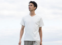 吊り天竺 VネックTシャツ