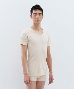 半袖UネックTシャツ(ナチュラル)