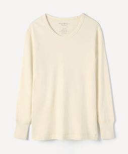 パンケーキニット 長袖UネックTシャツ