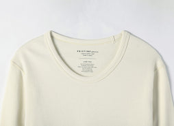 パンケーキニット 長袖UネックTシャツ
