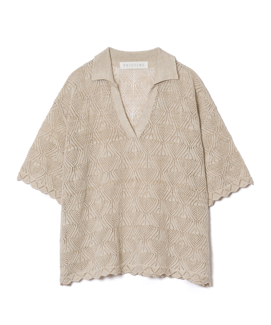 【4/23発送予定】コットンリネンレーシープルオーバー