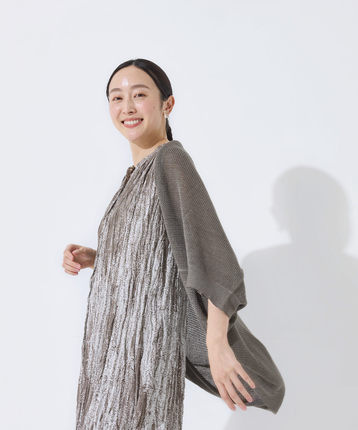 PRISTINE(プリスティン)コットンシルクポンチョ風ベスト＊美品 PRISTINE(プリスティン)コットンシルクポンチョ風ベスト＊美品