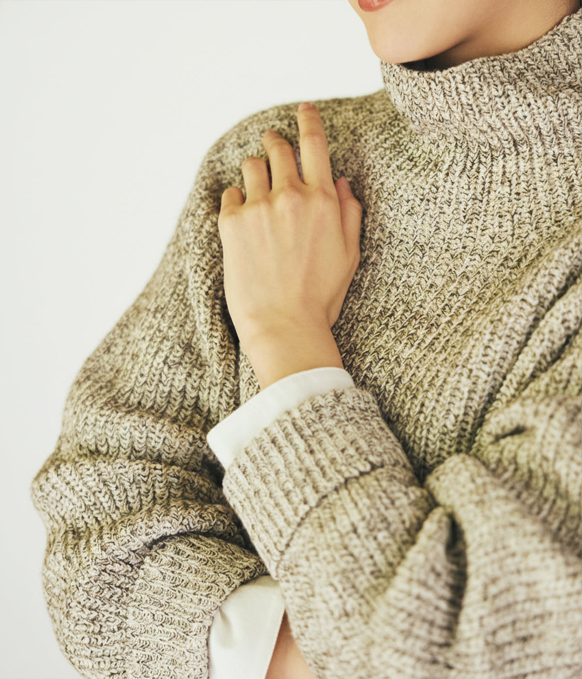 プリスティン鹿の子ビッグタートルセーター PRISTINE(プリスティン)｜鹿の子ビッグタートルセーター/ナチュラル の