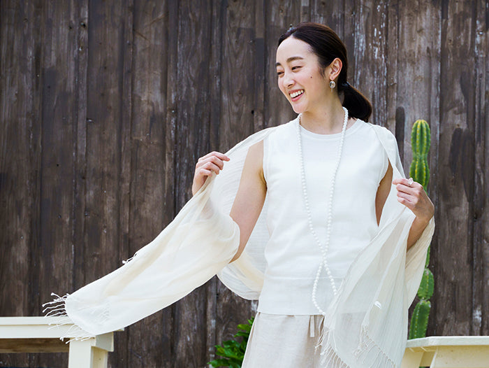 PRISTINE オーガニックコットン ジップアップジャケット グレー STRETCH NYLON LINEN ｜ ジップアップジャケット