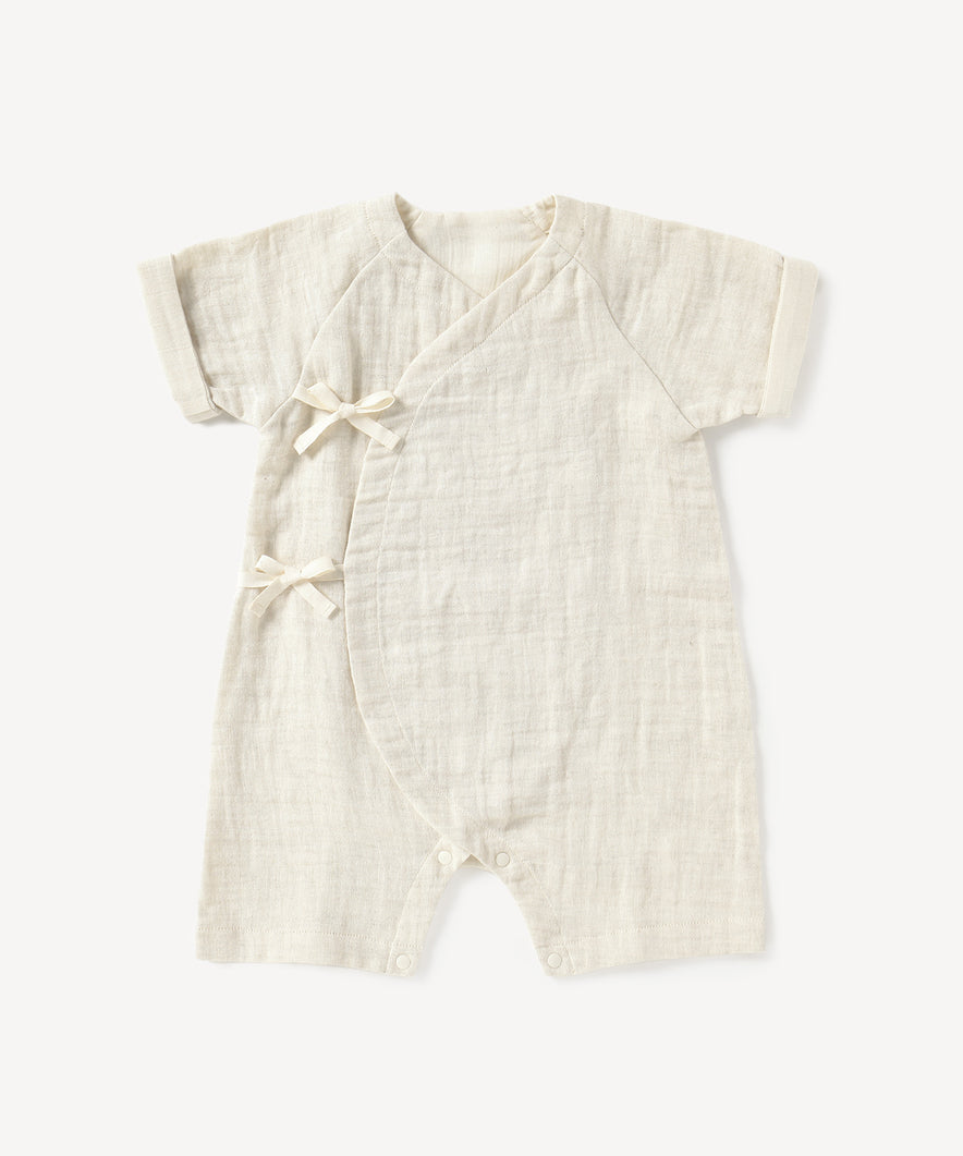 リネンコットンダブルガーゼ コンビ肌着