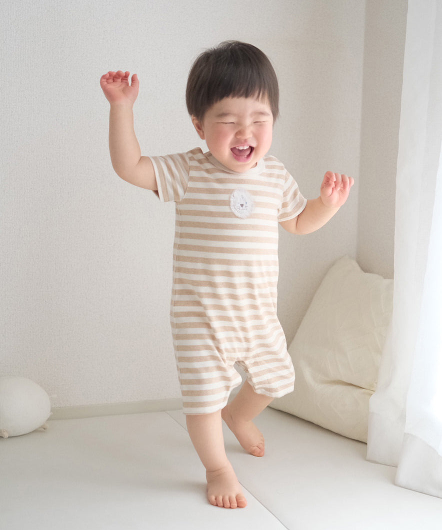 天竺ボーダーらいおんショートオール