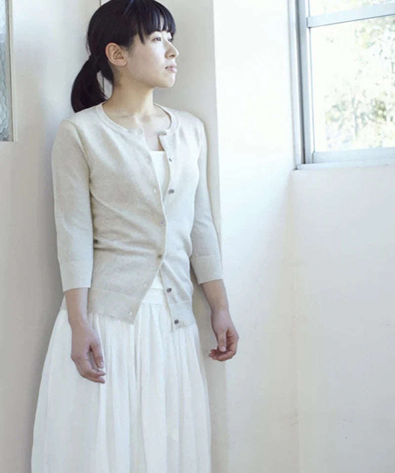 【母の日限定】リネンコットン7分袖カーディガン