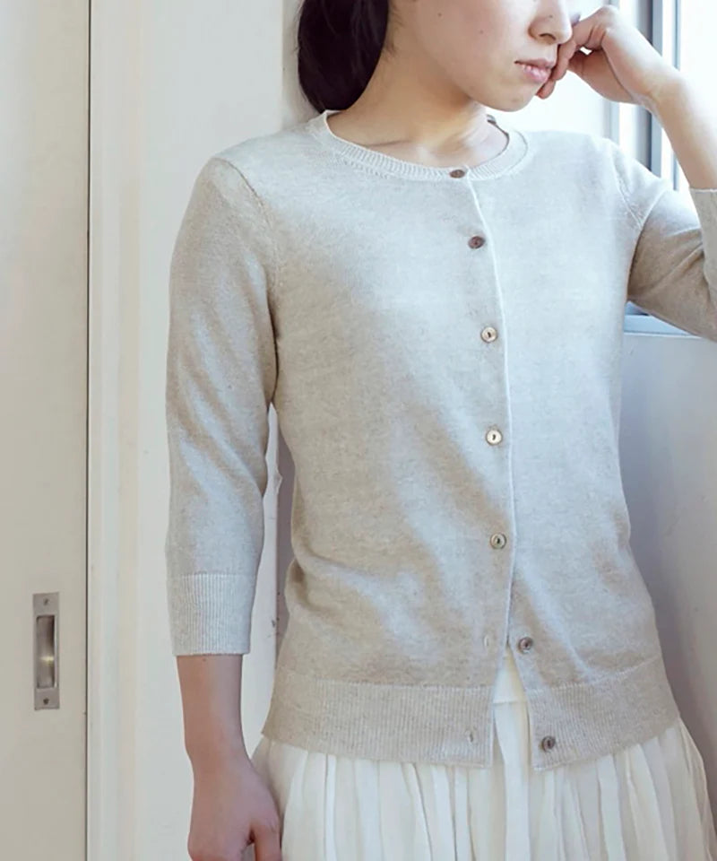 【母の日限定】リネンコットン7分袖カーディガン
