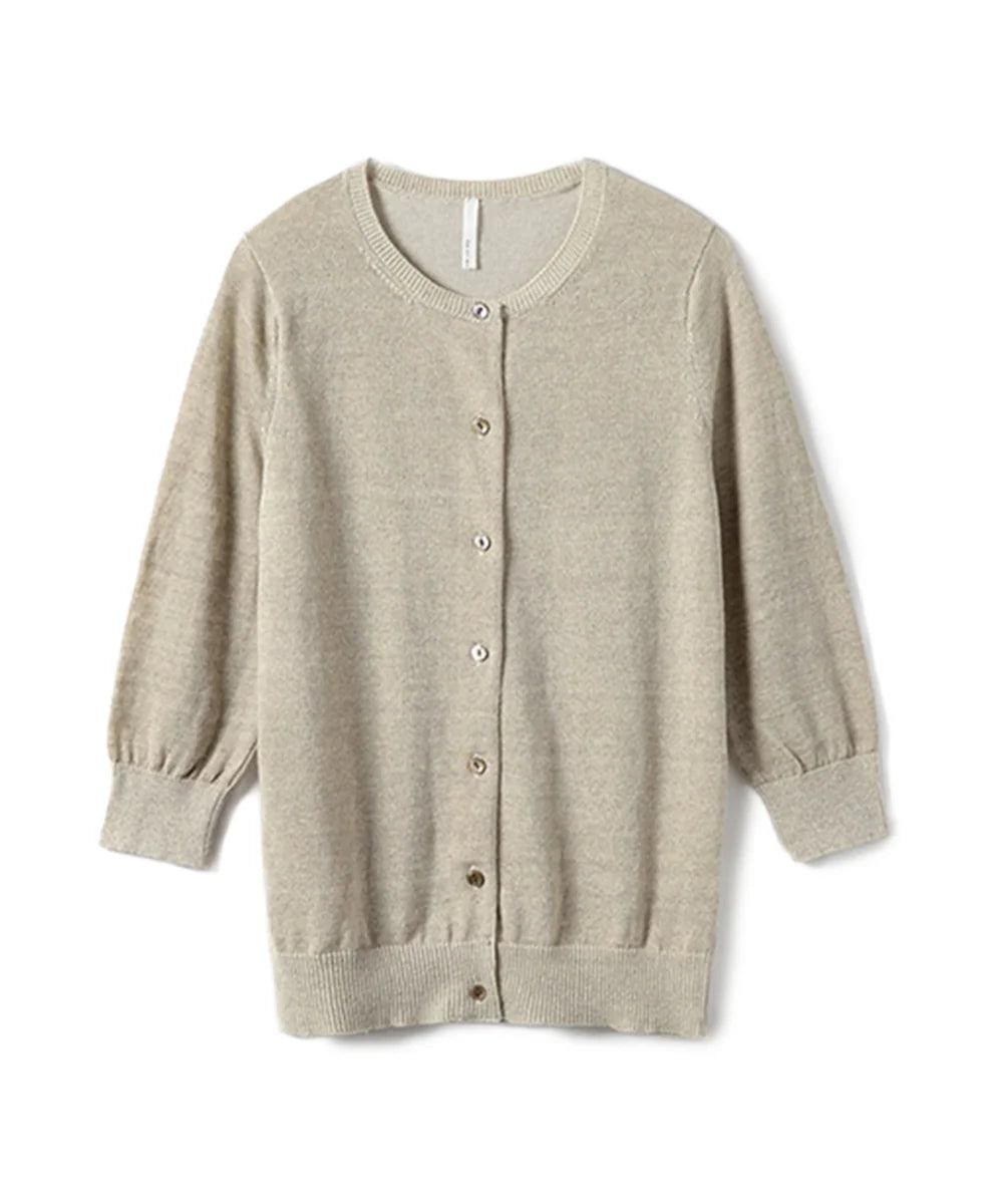 【母の日限定】リネンコットン7分袖カーディガン