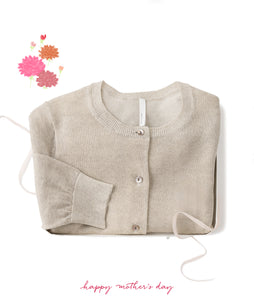 【母の日限定】リネンコットン7分袖カーディガン