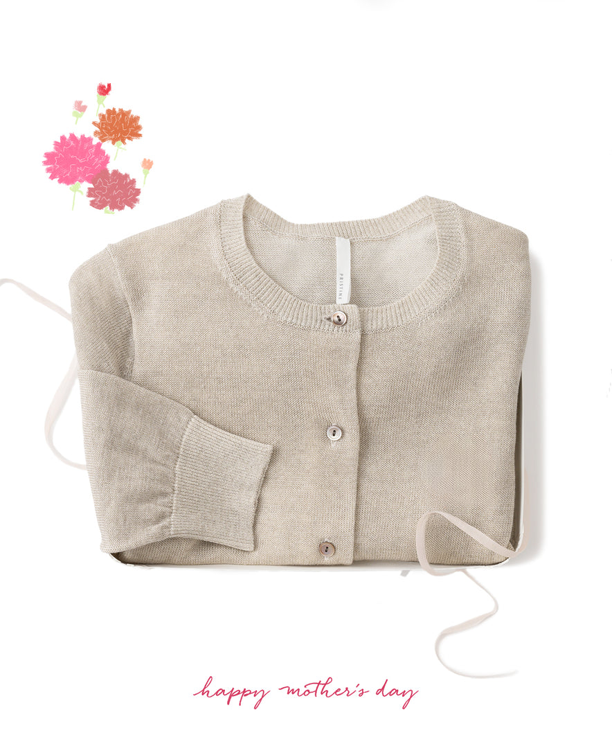 【母の日限定】リネンコットン7分袖カーディガン