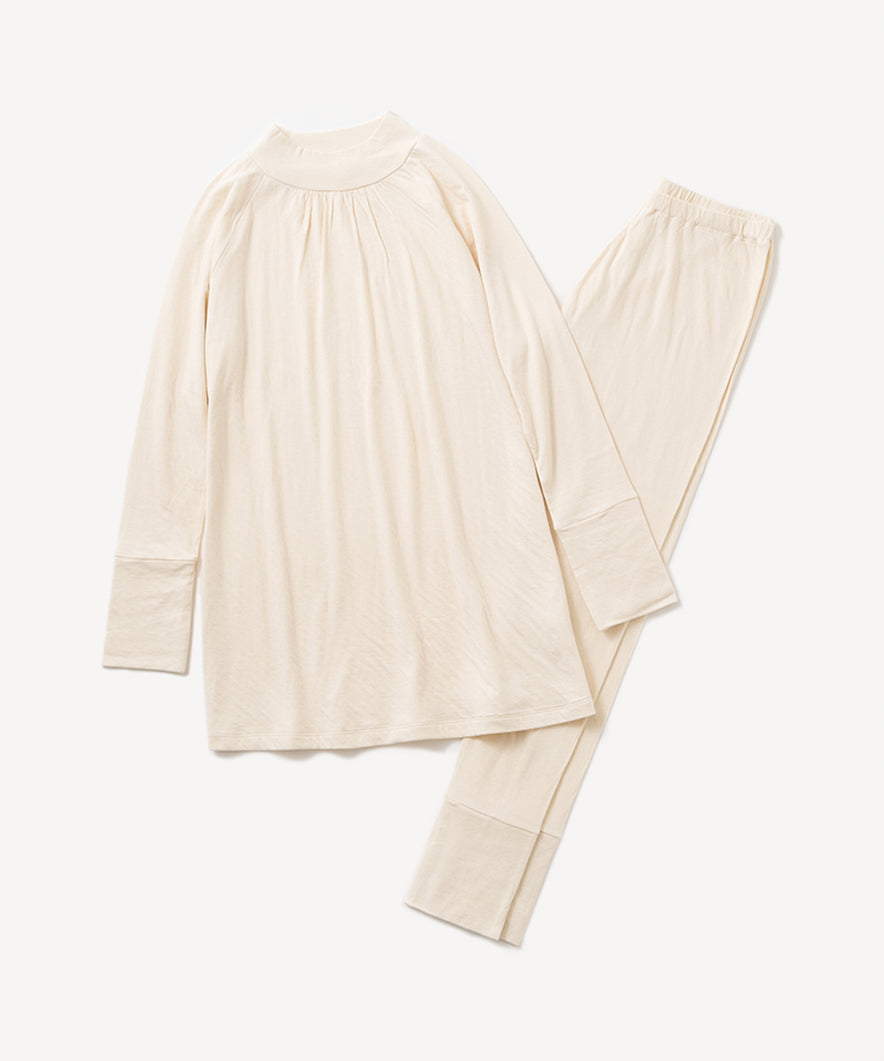 ガーゼエアニット ハイネックパジャマ