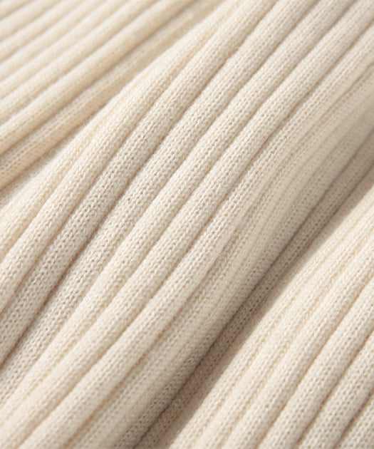 カシミヤコットン無縫製リブタートル｜オーガニックコットン