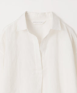 コットンリネン 平織ビッグシャツ