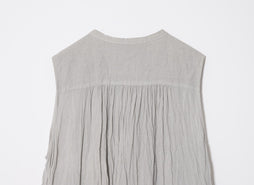 草木染め コットンリネン ハンドプリーツワンピース