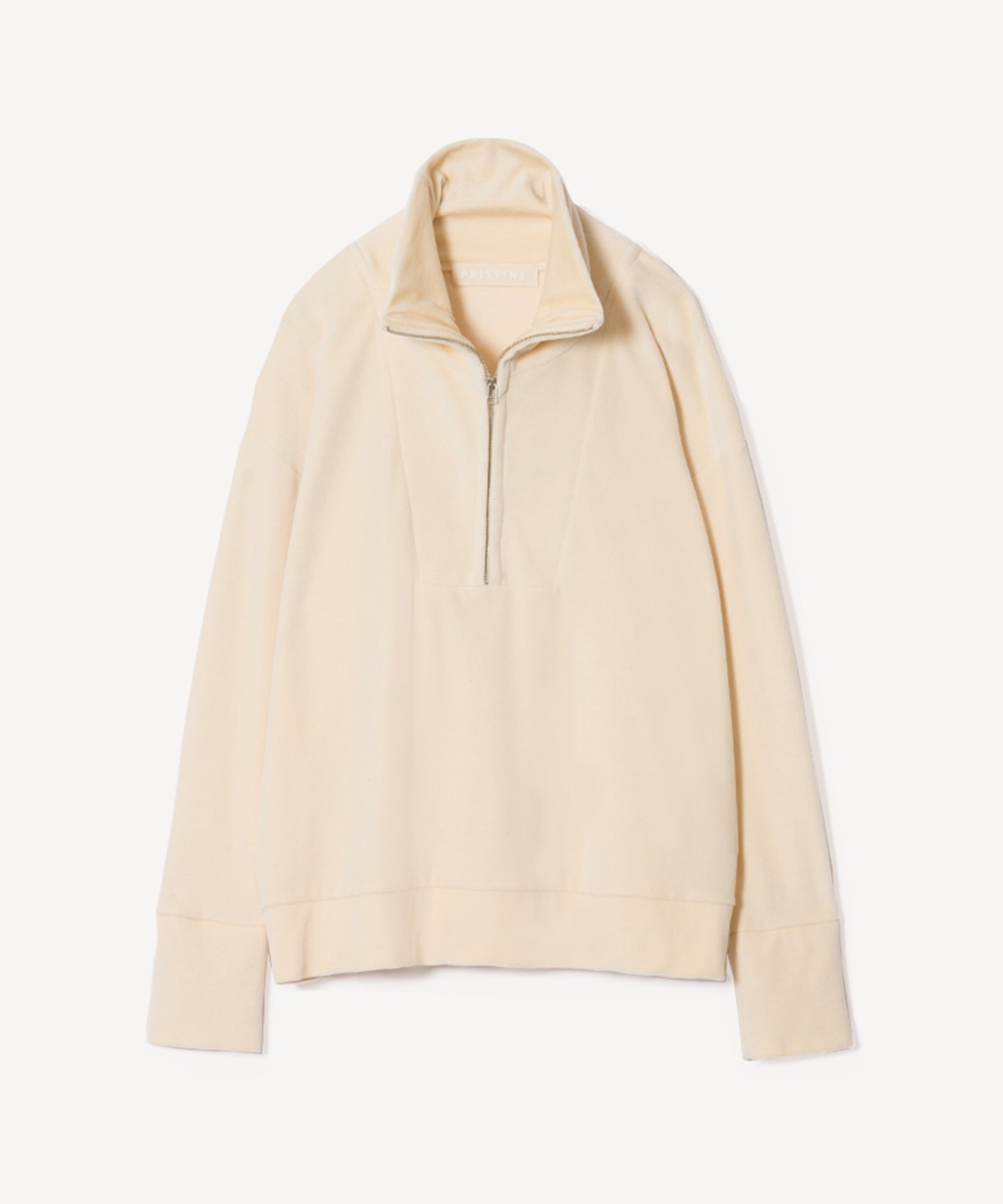 オーガニックコットン 「 ベロアハーフジッププルオーバー 」｜PRISTINE
