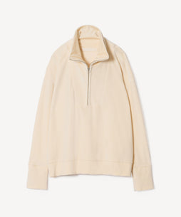 オーガニックコットン 「 ベロアハーフジッププルオーバー 」｜PRISTINE