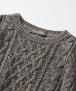 ウール混ケーブルプルオーバー