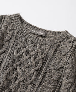 ウール混ケーブルプルオーバー