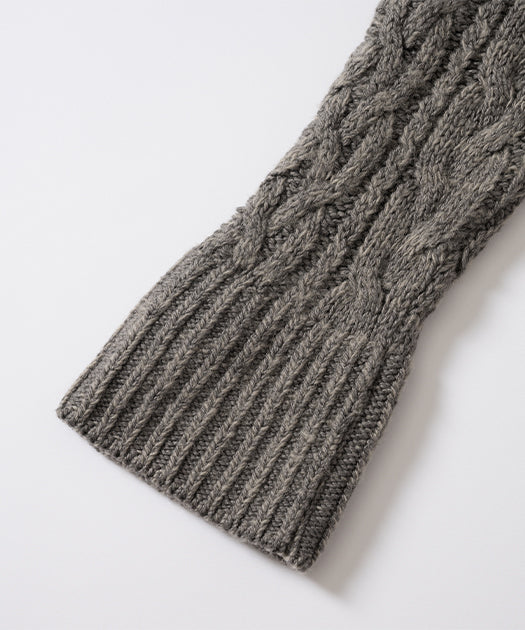 ウール混ケーブルプルオーバー