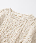 ウール混ケーブルプルオーバー