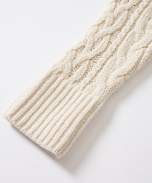 ウール混ケーブルプルオーバー