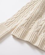 ウール混ケーブルプルオーバー