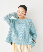 ウール混ケーブルプルオーバー