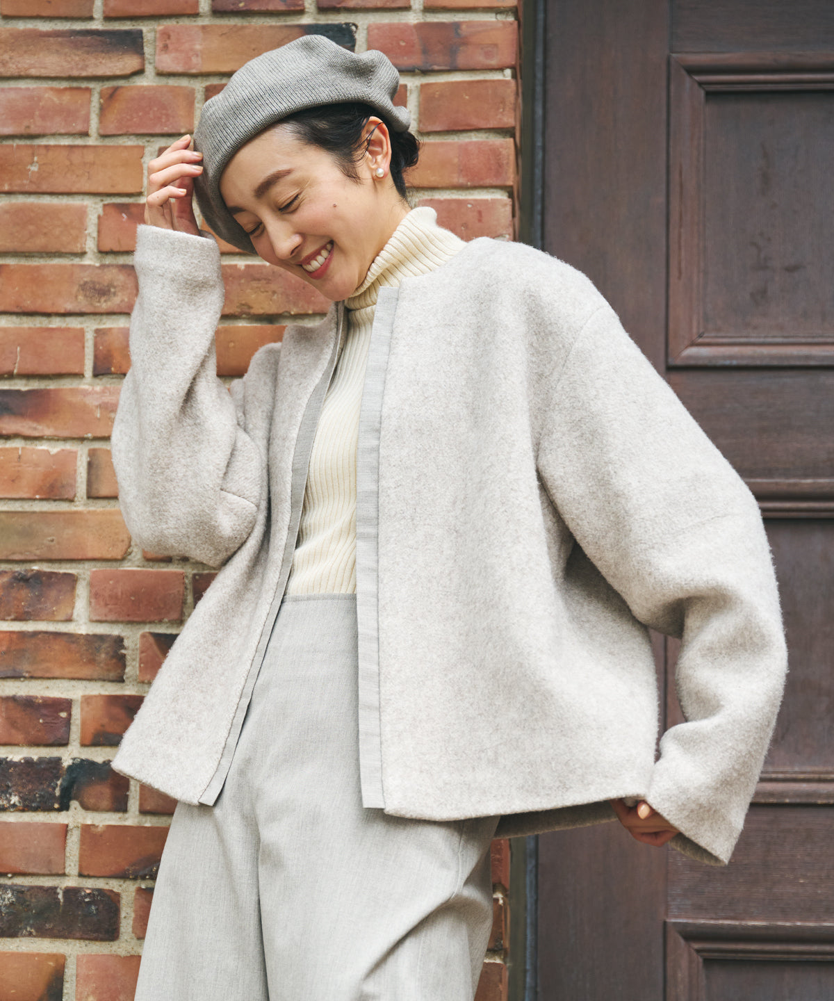 マーブルノーカラージャケット / オーガニックコットン – PRISTINE