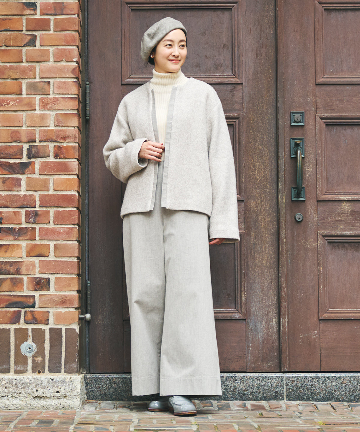 マーブルノーカラージャケット / オーガニックコットン – PRISTINE