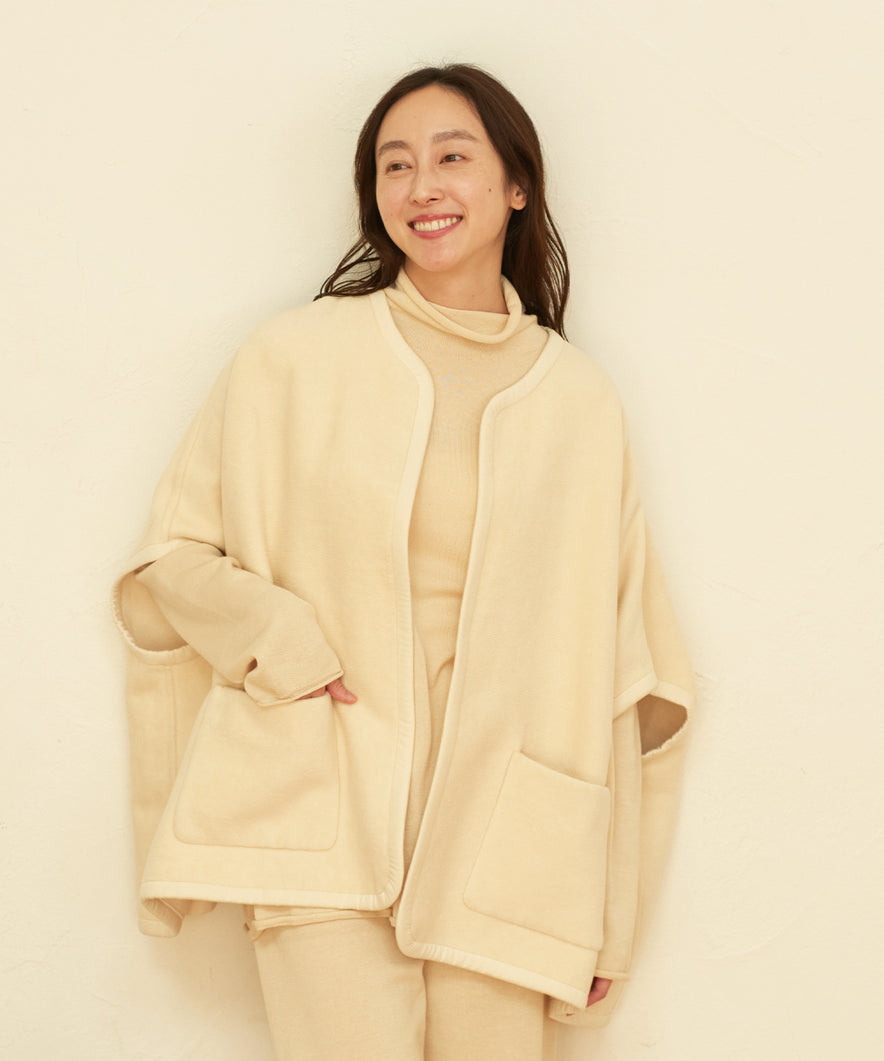 シルクコットンポンチョベスト