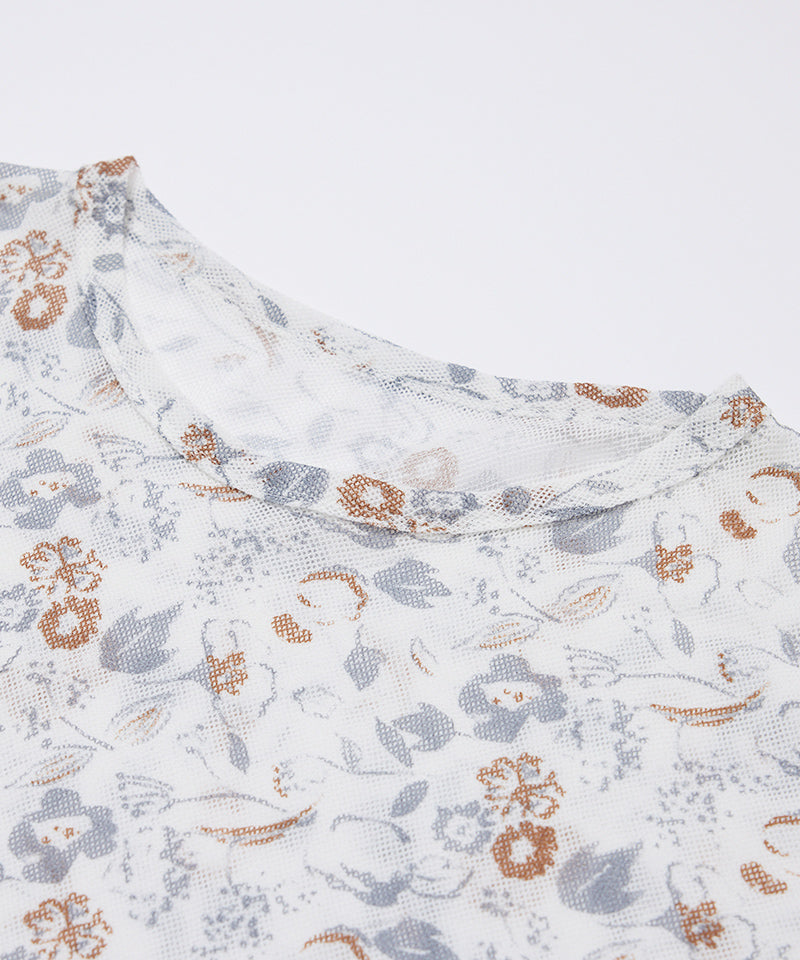 flowerメッシュTシャツ