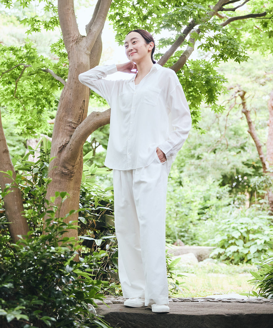 綾織セミワイドタックパンツ