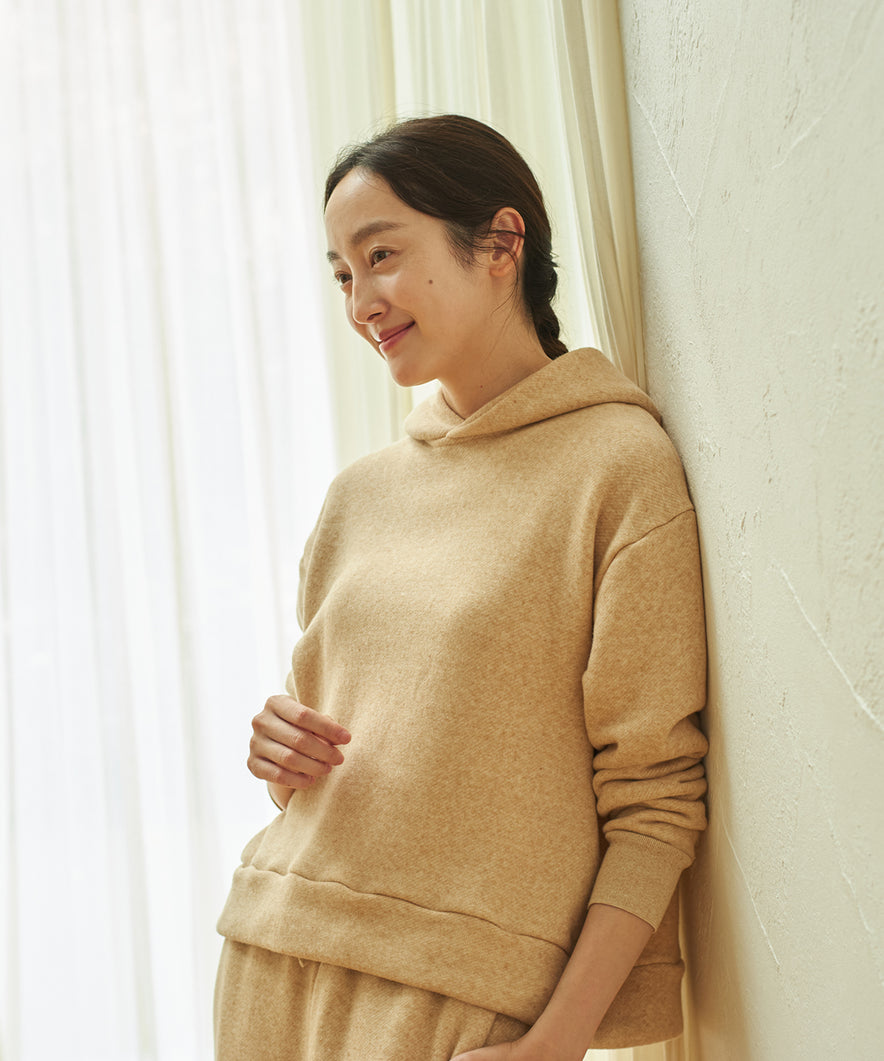 カシミヤ裏毛フーディ
