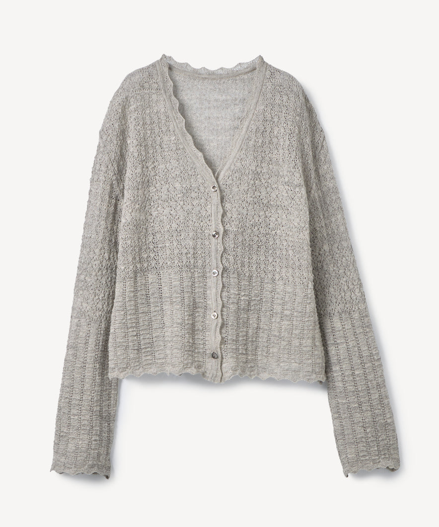 アルパカレーシーニットカーディガン