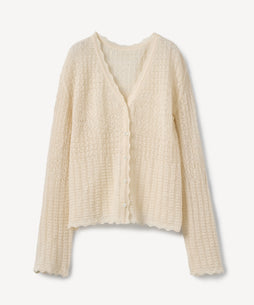 オーガニックコットン 「 アルパカレーシーニットカーディガン 」｜PRISTINE