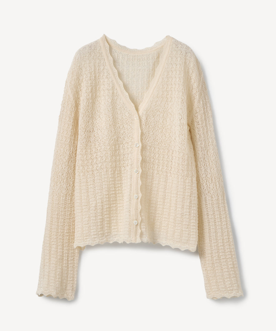 アルパカレーシーニットカーディガン