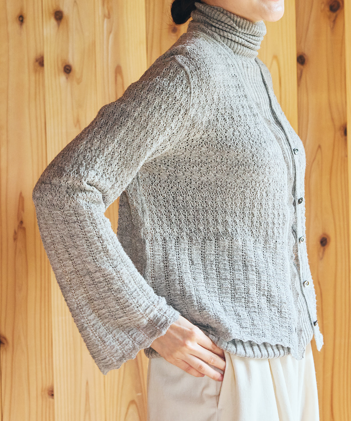 新品未使用　プリスティン　コットンアルパカシルクカーディガン　羽織り アルパカレーシーニットカーディガン / オーガニックコットン – PRISTINE