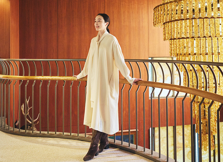 なめらかで上質、カシミヤビエラのワンピース