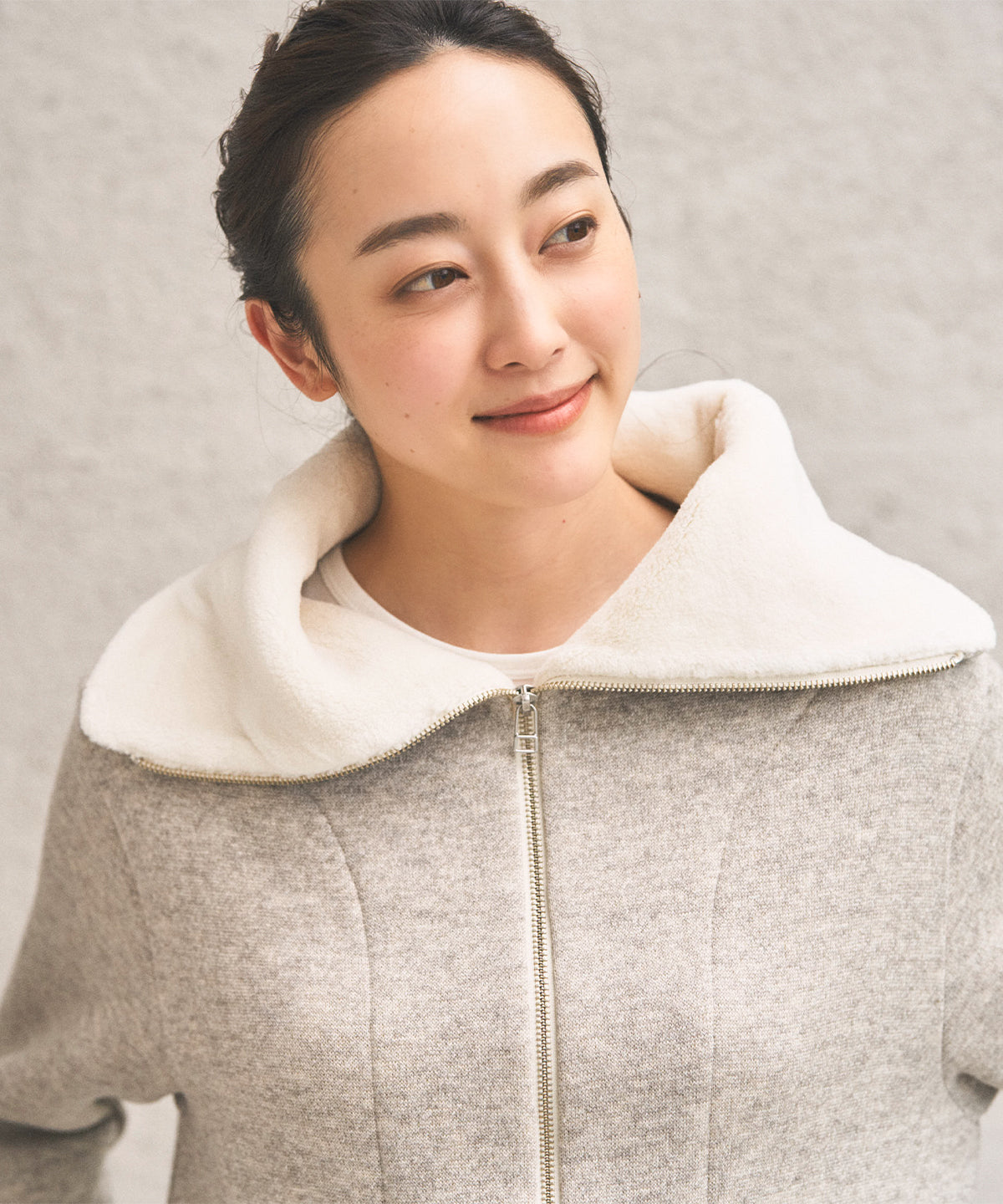 ヤク裏毛スタンドカラーバルーンジャケット