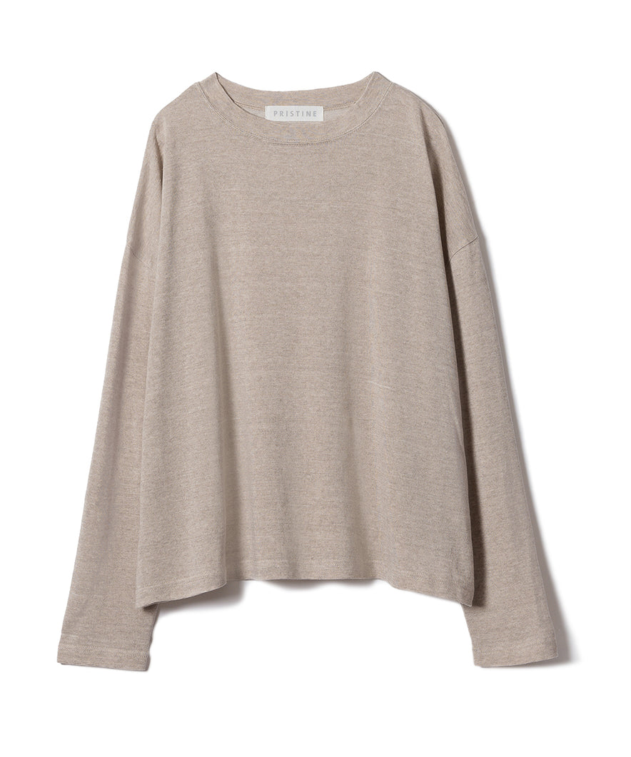 コットンリネンプレーティング天竺ワイドプルオーバー