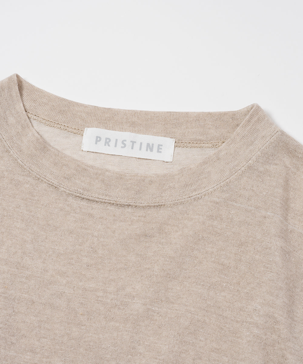 コットンリネンプレーティング天竺ワイドプルオーバー