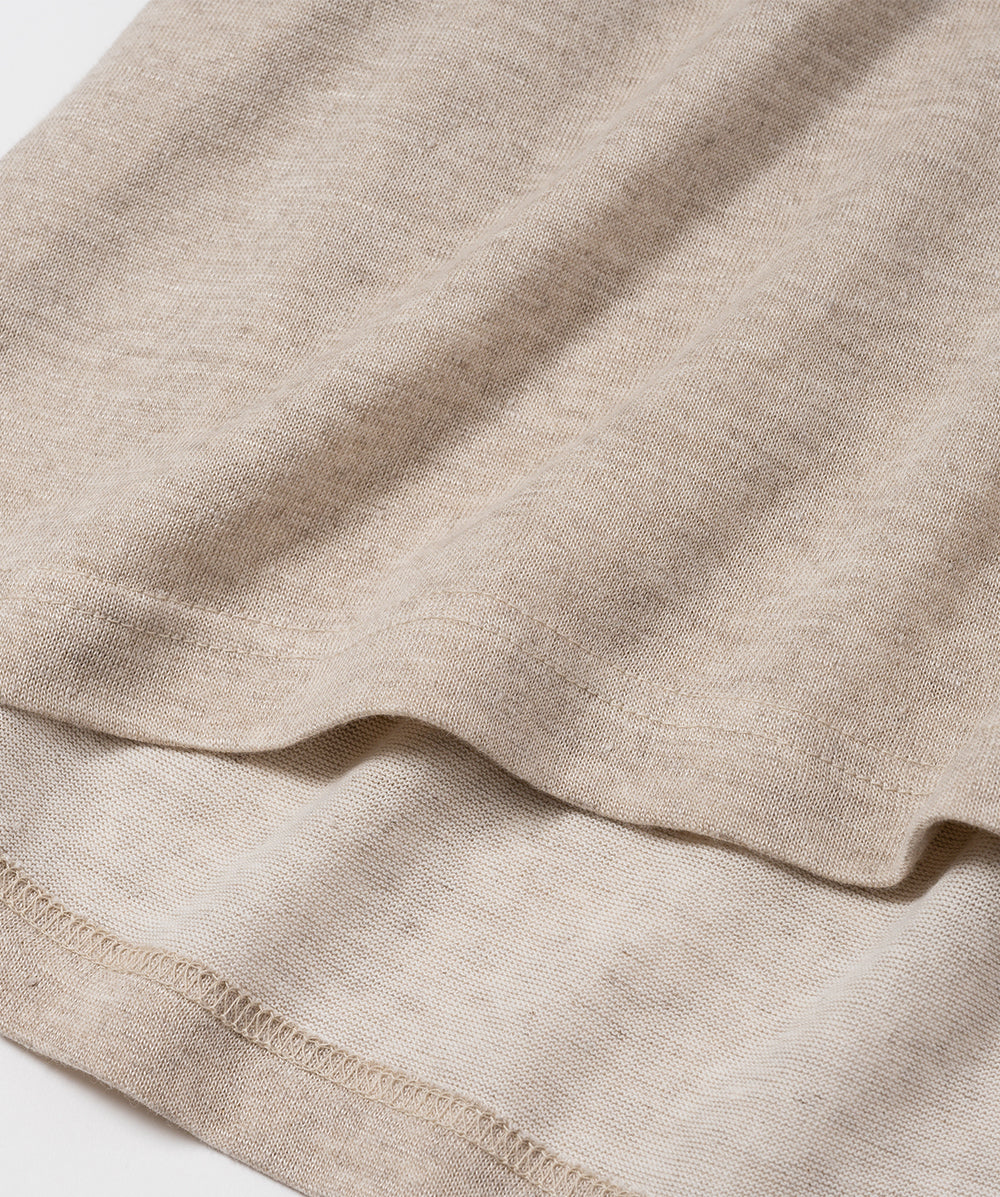 コットンリネンプレーティング天竺ワイドプルオーバー