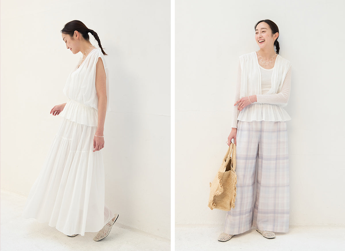 ブラウスとしてもジレとしても着られる