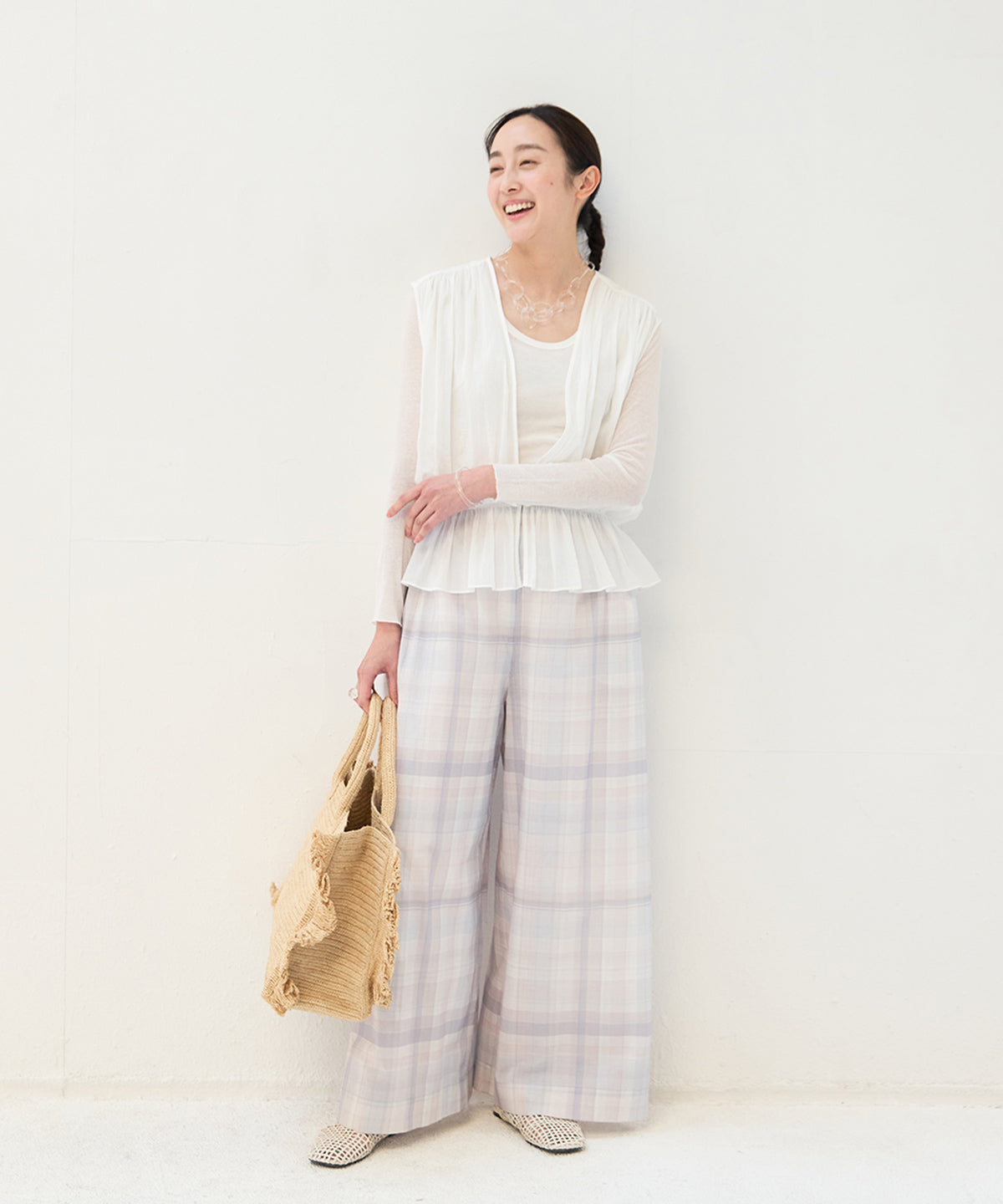 プリスティン　ちりめんギャザージレ　新品未使用 ちりめんギャザージレ – PRISTINE