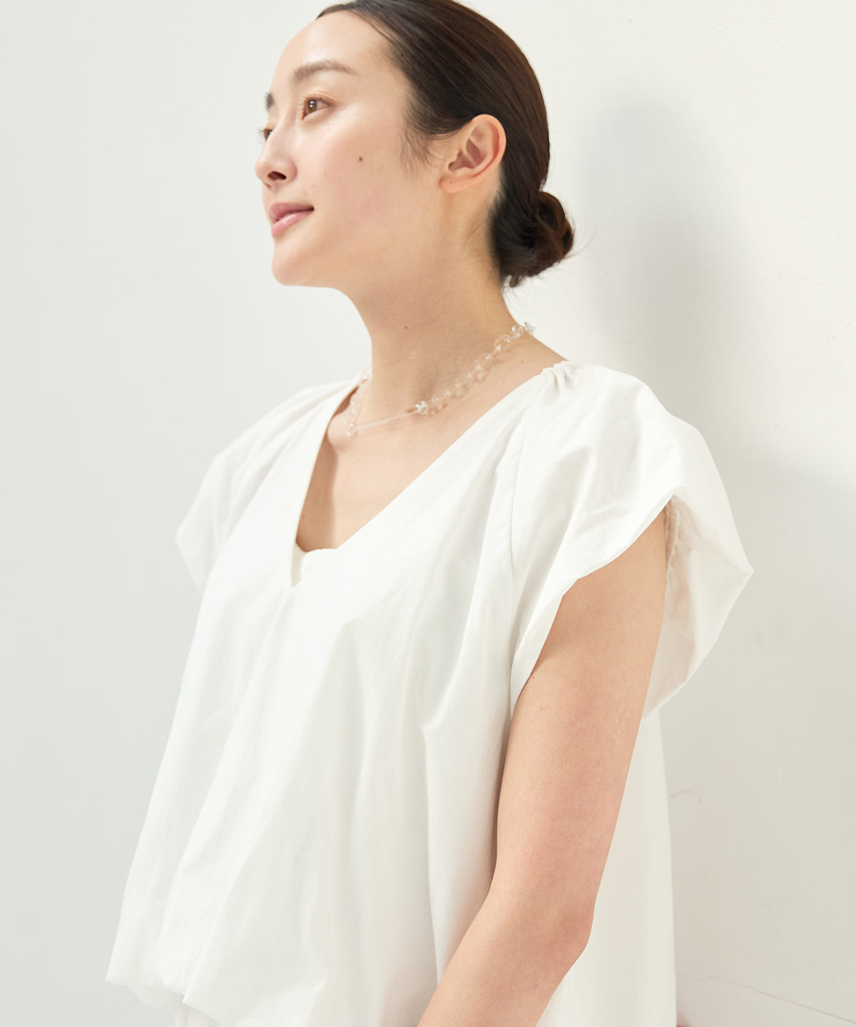 PRISTINE オーガニックコットン ジップアップジャケット グレー STRETCH NYLON LINEN ｜ ジップアップジャケット